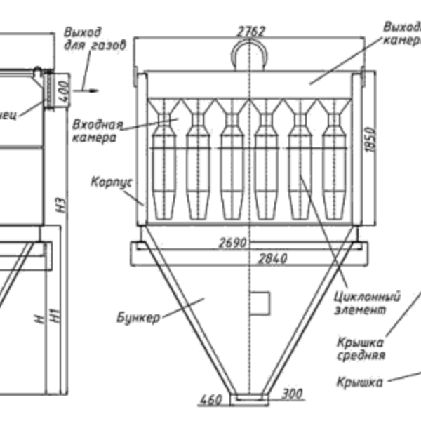 Циклон БЦ-512-Р-2-(6x8)